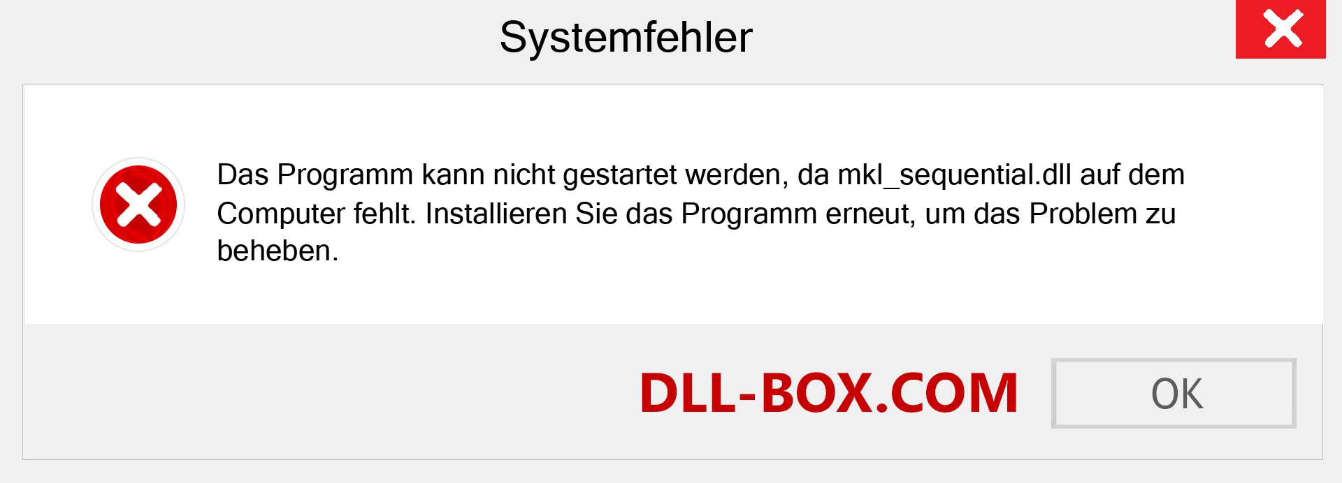 mkl_sequential.dll-Datei fehlt?. Download für Windows 7, 8, 10 - Fix mkl_sequential dll Missing Error unter Windows, Fotos, Bildern