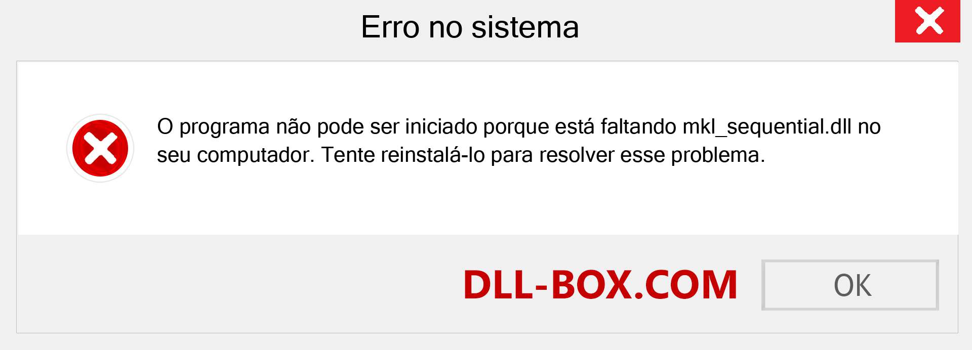 Arquivo mkl_sequential.dll ausente ?. Download para Windows 7, 8, 10 - Correção de erro ausente mkl_sequential dll no Windows, fotos, imagens